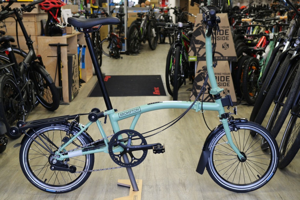 Brompton C Line Explore Mid + Rack - Matcha Green 2024 Folding Bike  (click to zoom)