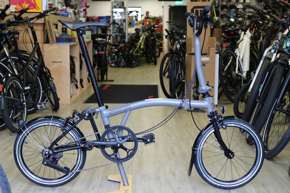 Brompton P Line Urban Storm Grey Mid 2023 Folding Bike