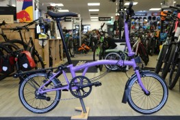 Brompton C Line Explore Mid + Rack - Pop Lilac Matt 2024 Folding Bike Folding Bike