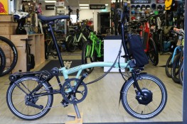 Brompton Electric C Line Urban Mid + Rack - 4 Speed - Matcha Green 2024 Folding Bike Folding Bike