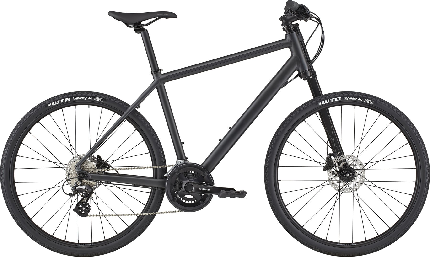matte black hybrid bike