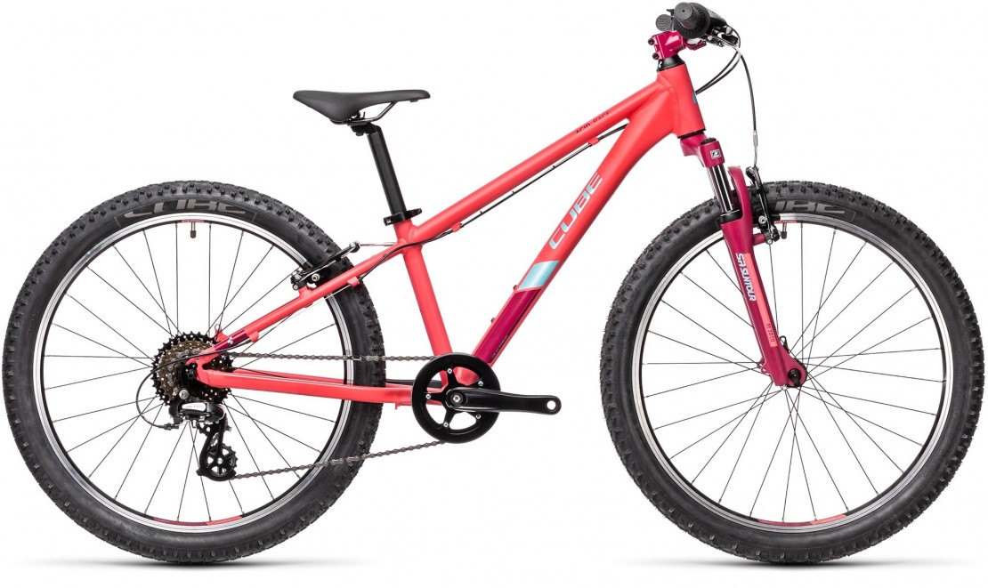 Cube Acid 240 Kids Hardtail Mountain Bike, Coral & Mint 2022
