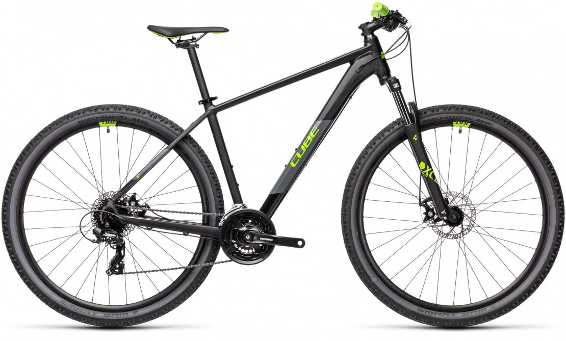 Cube Aim  Mountain Bike, Black & Green 2021