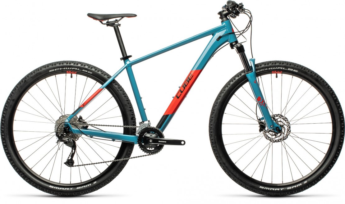 Cube Aim EX Hard Tail Mountain Bike, Blue & Red 2021
