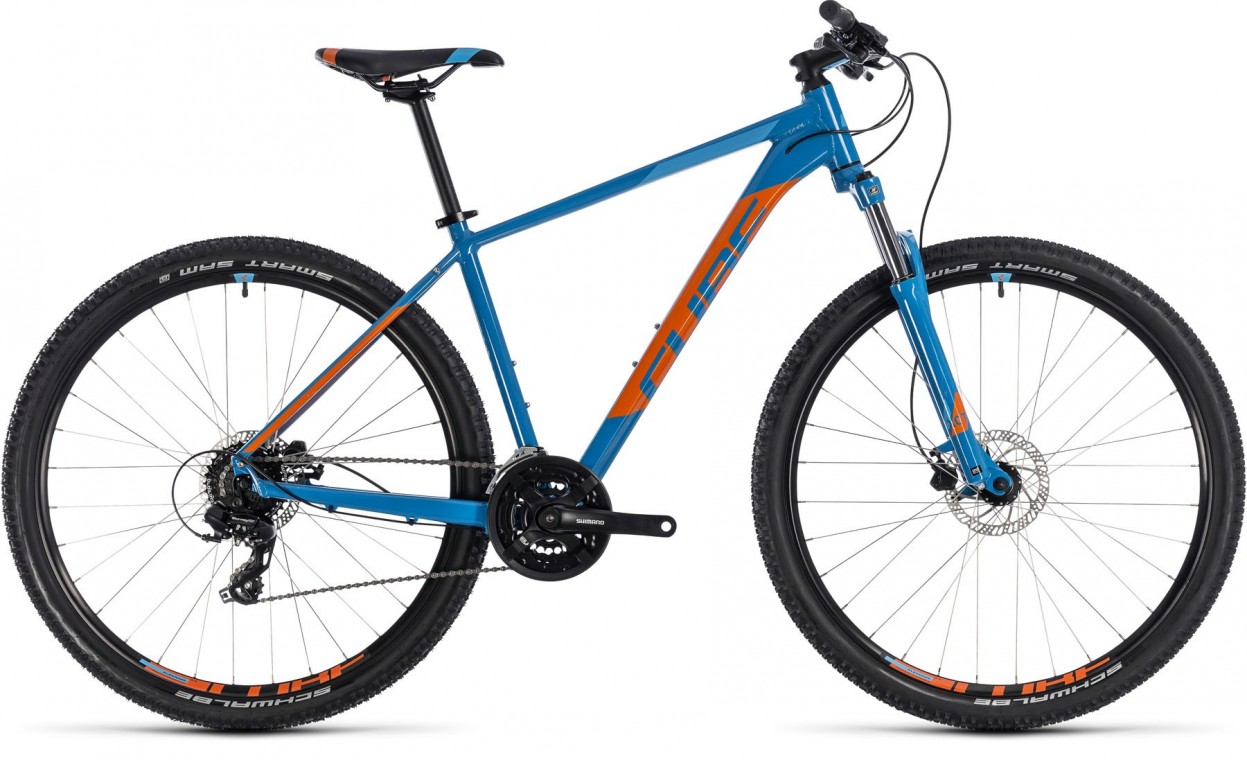 orange and blue bike