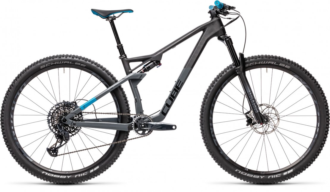 Cube Ams 100 C:68 Race 29 Full Suspension Mountain Bike, Carbon & Blue 2021