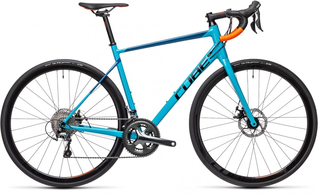 Cube Attain Race Road Bike, Petrol & Orange 2021