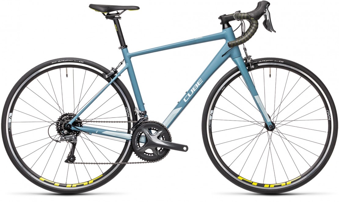 Cube Axial WS Road Bike, Grey Blue & Lime 2021
