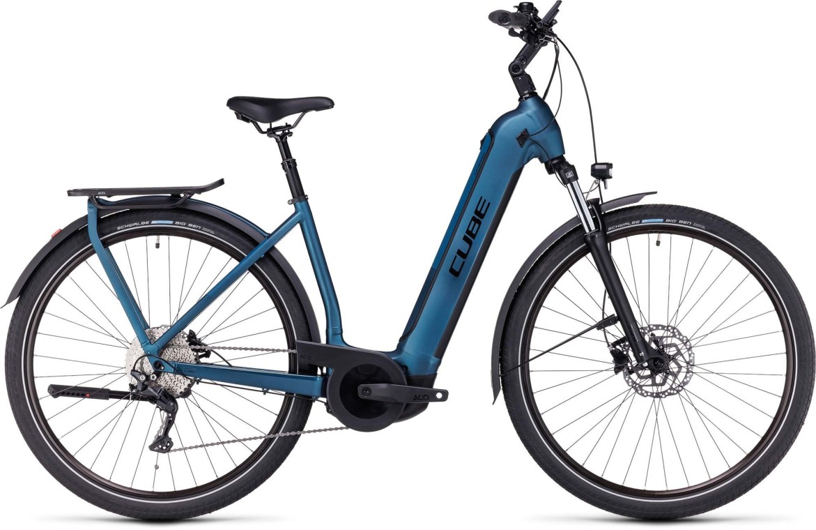 Cube Kathmandu Hybrid One 625 EE Electric Hybrid Bike, Blue & Black 2023