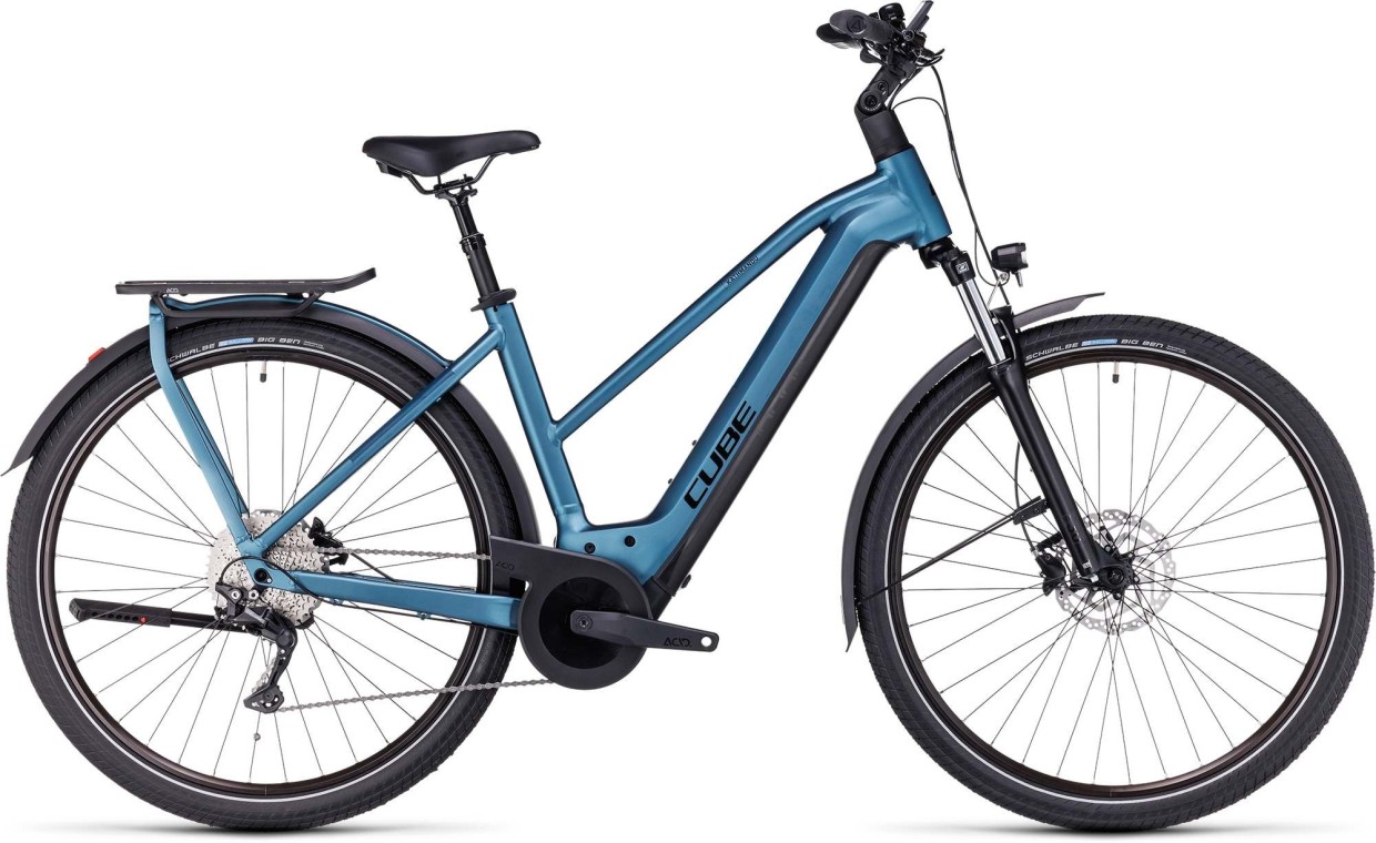 Cube Kathmandu Hybrid One 750 T Electric Hybrid Bike, Blue & Black 2023