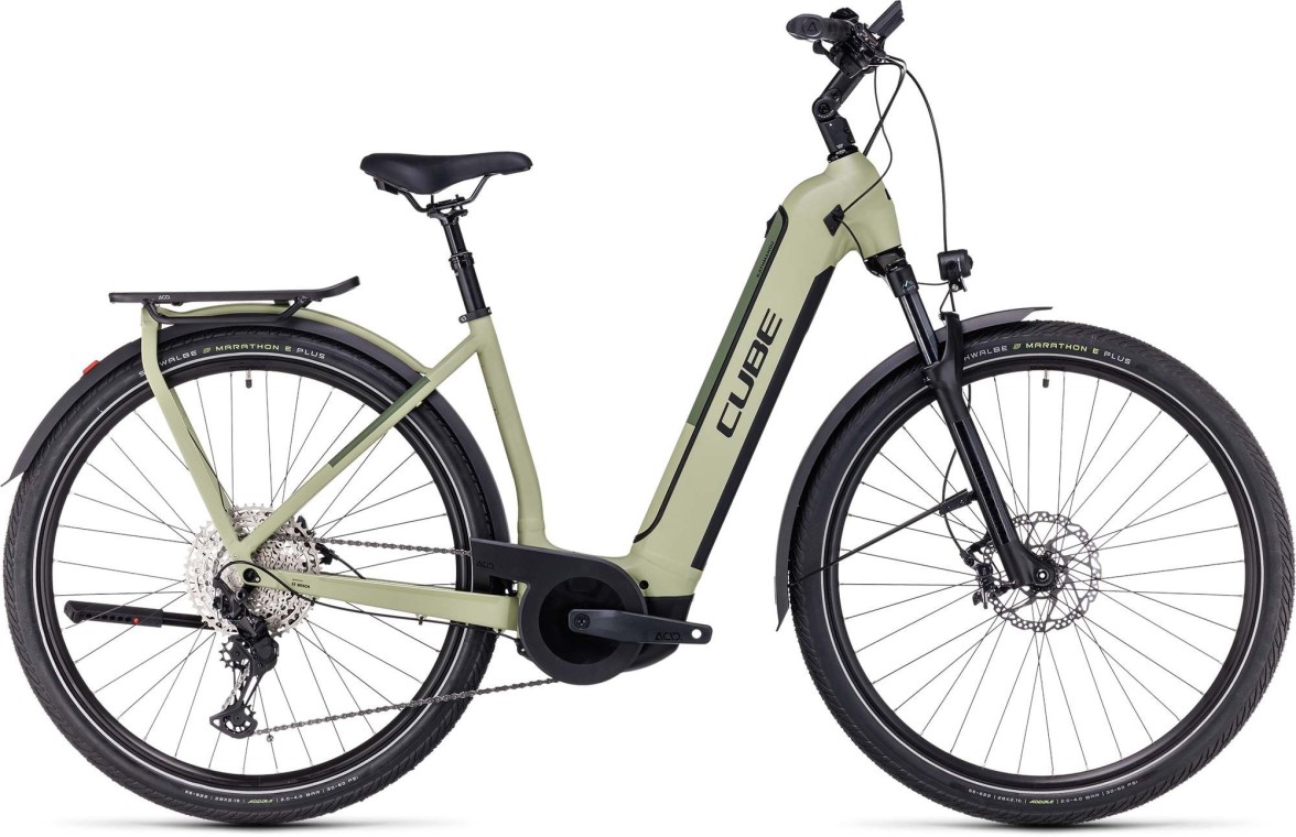 Cube Kathmandu Hybrid SLX 750 EE Electric Hybrid Bike, Green & Olive 2023
