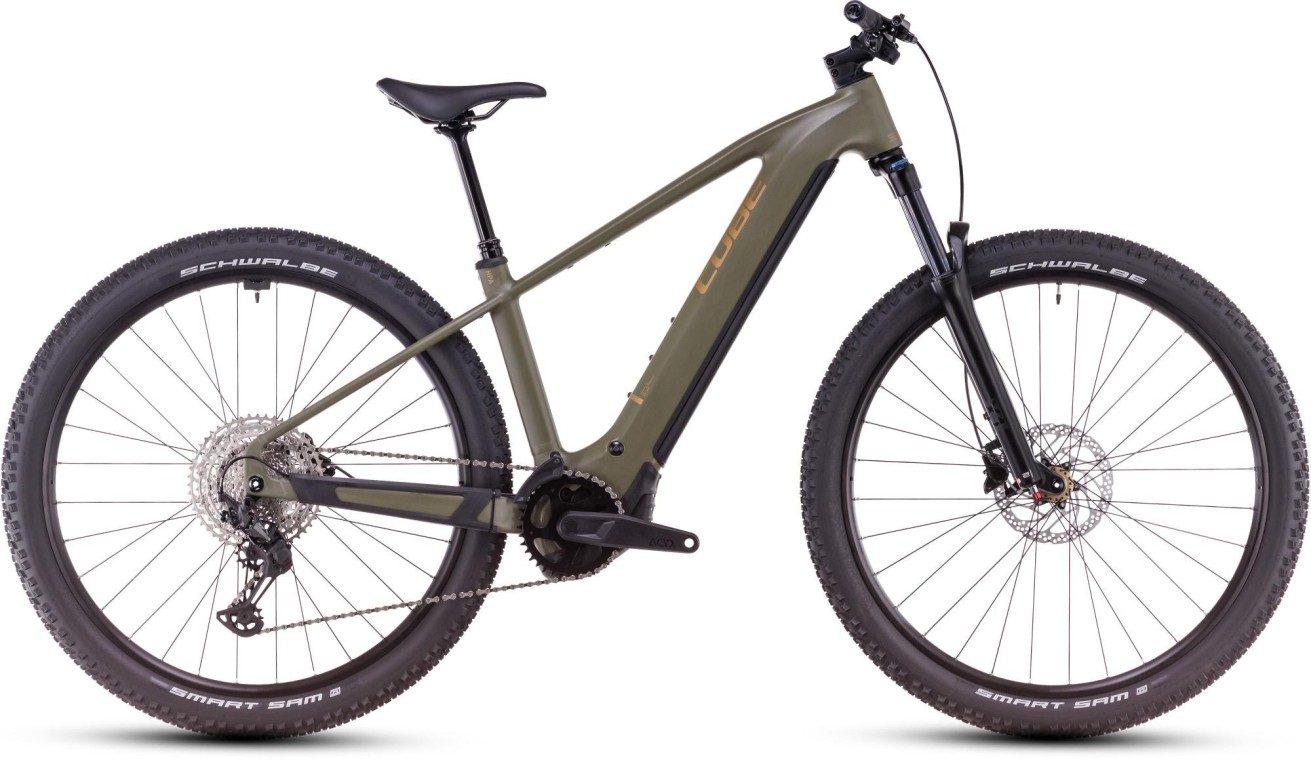 Cube Reaction Hybrid Pro Electric Hardtail Mountain Bike, Olive Gold 2025