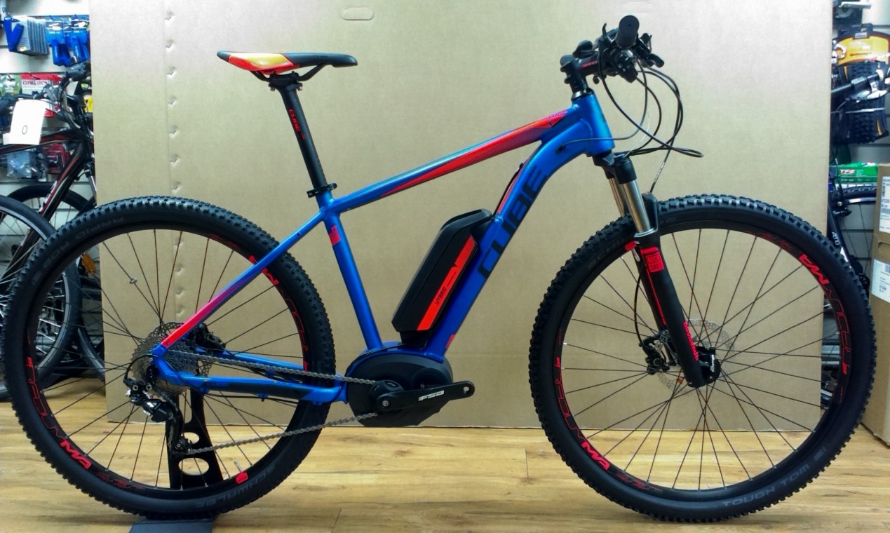 red and blue bike