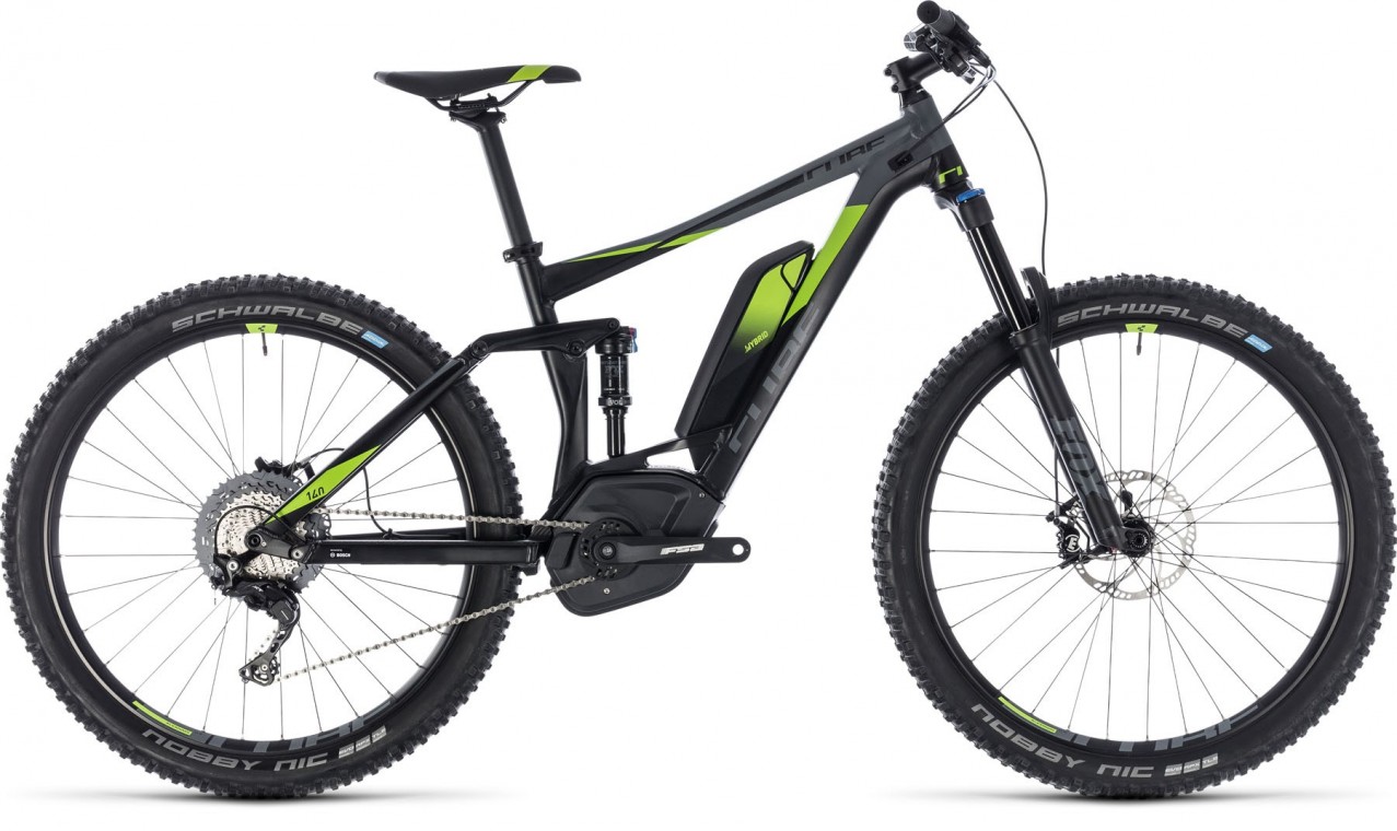 black and green cube bike