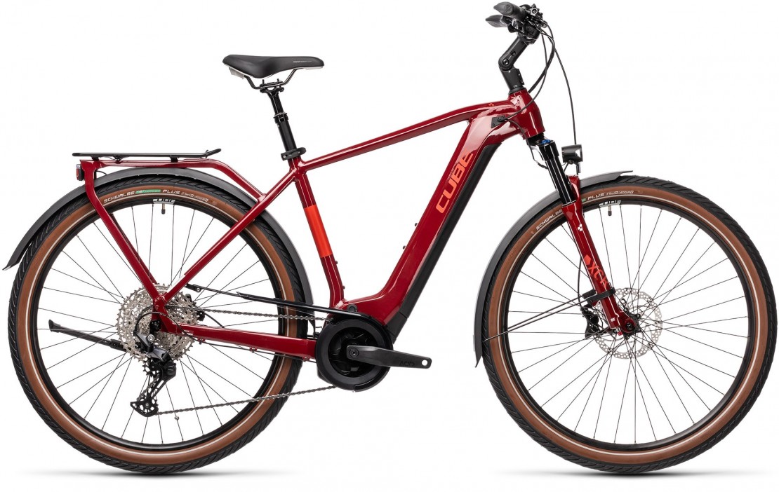 Cube Touring Hybrid EXC 500 E-Bike, Red & Grey 2021