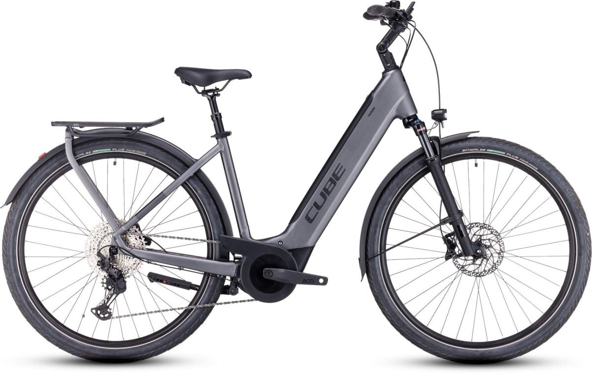 Cube Touring Hybrid EXC 625 EE Electric Hybrid Bike, Grey & Metal 2024