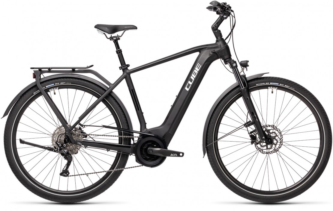 Cube Touring Hybrid Pro 500 E-Bike, Black & White 2021
