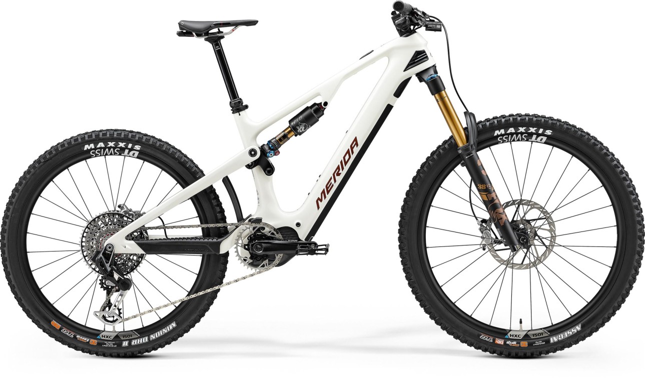 Merida EOne-Sixty 10K Electric Carbon Mountain Bike, White 2025