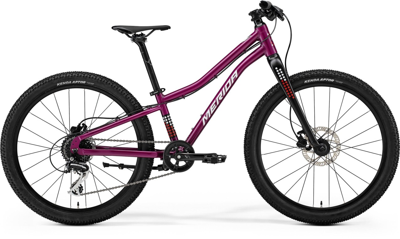 Merida Matts J.24+ Aluminium Mountain Bike, Silk Purple White Red Black 2025
