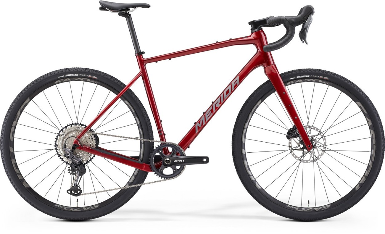 Merida Silex 700 Carbon Road Bike, Dark Red Grey Red 2025