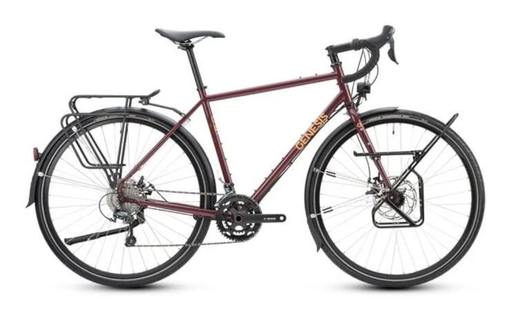 Genesis Tour De Fer 40 Steel Touring Bike in Red 2025 Gravel  (click to zoom)