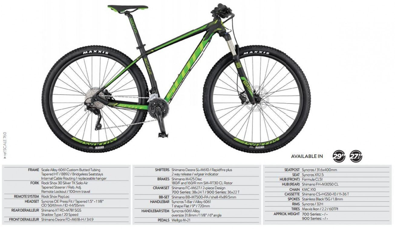 Scott Mountain Bike Size Chart